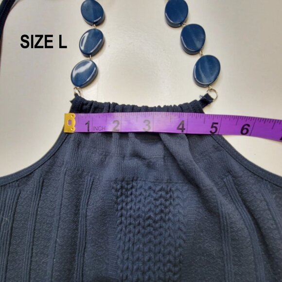 Dark Blue Halter Tie Dress  Size S - Picture 11 of 12
